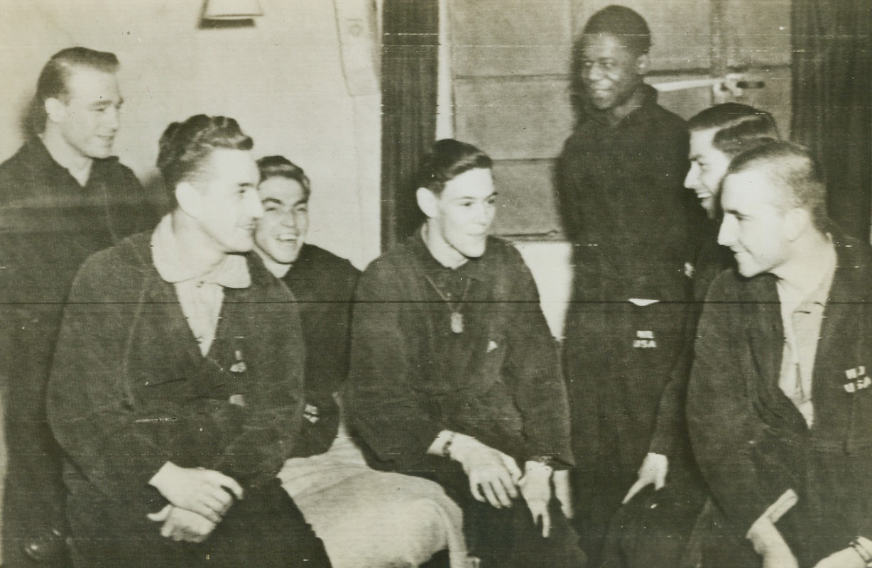 Forrest Vosler and crew after being rescued in English Channel