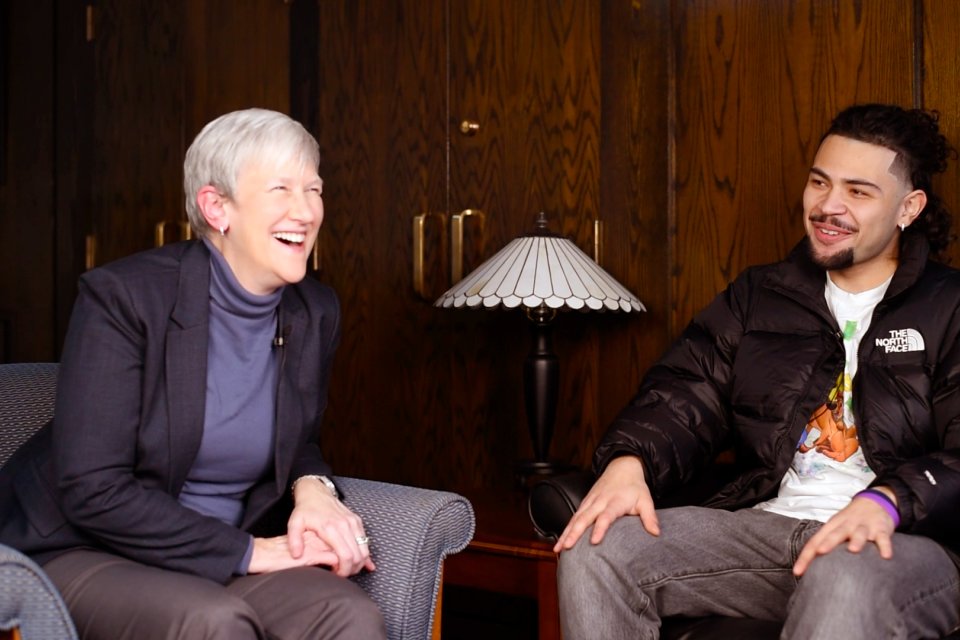 Campus Catch-Up is a podcast co-hosted by President Stephanie Nesbitt and Communication & Media major Neruda Perdomo ’26.